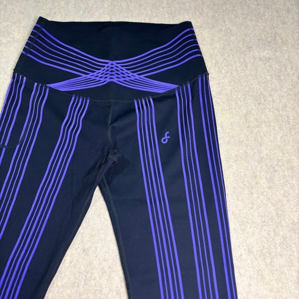 Fanka PowerBand Resistance High Intensity Leggings Wm 16 Blk/Purple Full Length - Picture 7 of 9